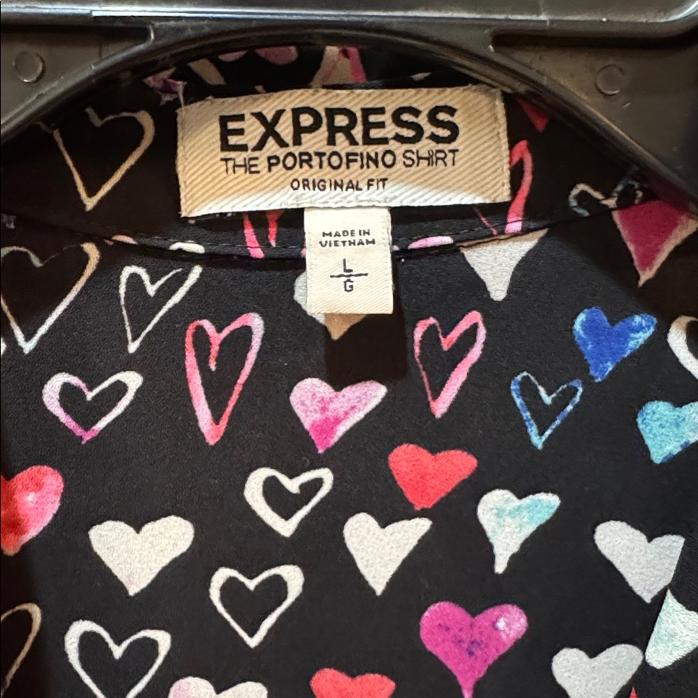Express Multicolor Heart Pattern Blouse - image 2